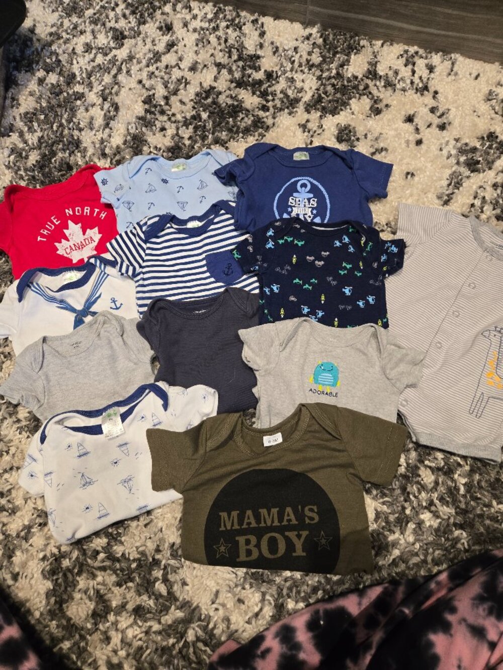 Mixed Brand Baby Boy Onesie Bundle | Size 0-3 Months | Multicolor